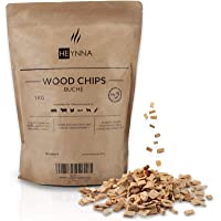 HEYNNA® Virutas de madera de haya- 1 kg- bolsa 100% natural- virutas de ahumado para un sabor suave